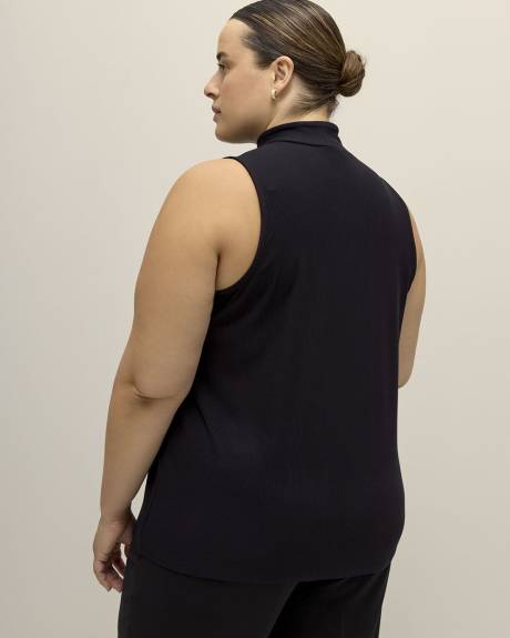 Modern-Fit Sleeveless Rib Mock-Neck Tee - PENN. Essentials