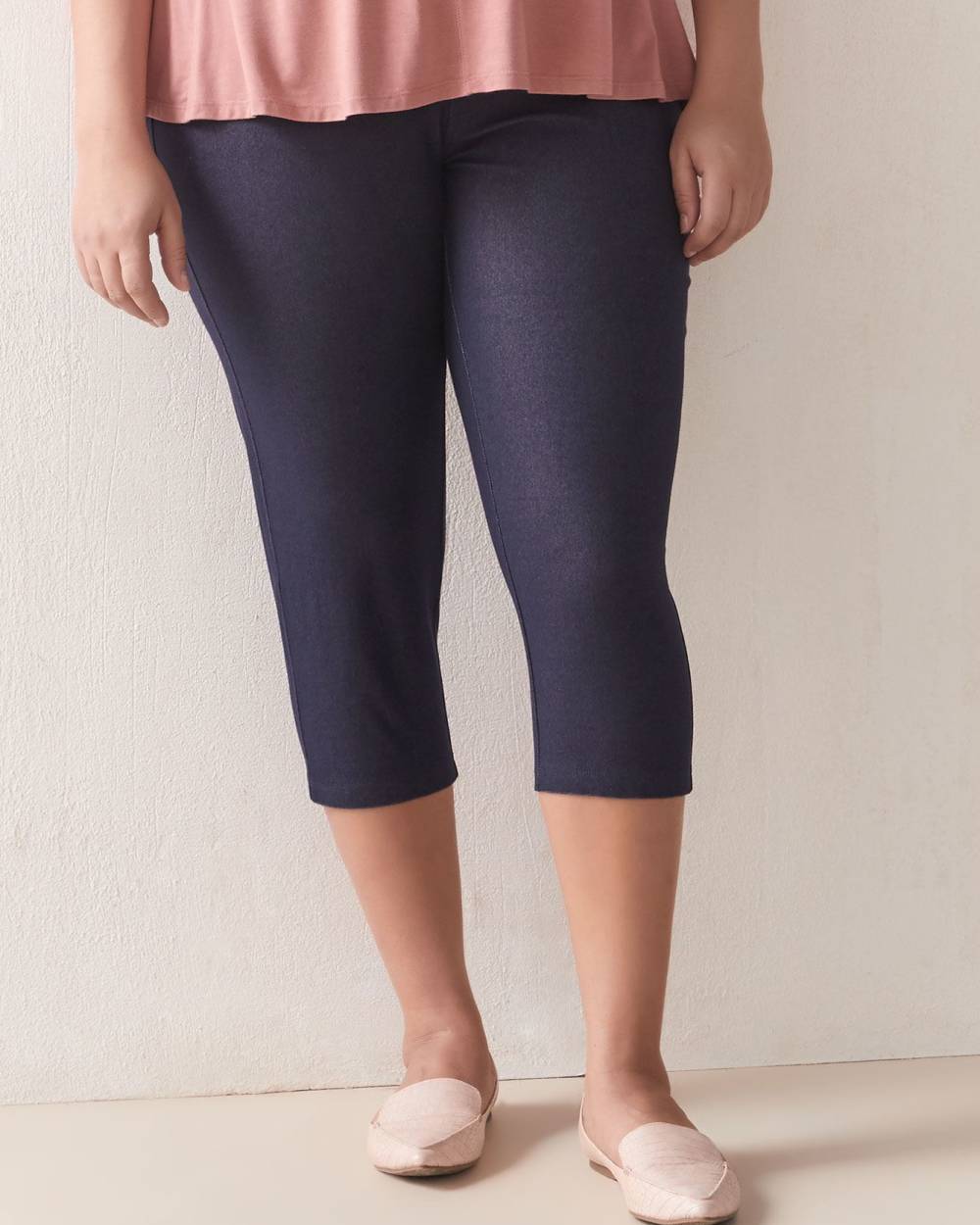 Solid Denim Capri Legging - Addition Elle