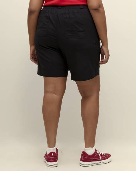 Cotton Bermuda with Ribbed Waistband