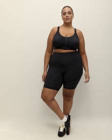 Short de cycliste noir taille haute, tissu responsable - Active Zone