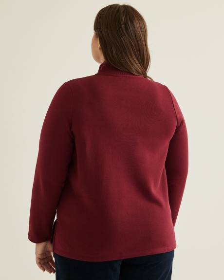 Mock-Neck Long-Sleeve Sweatshirt