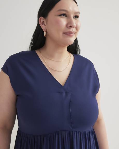 Short-Sleeve Tiered Dress
