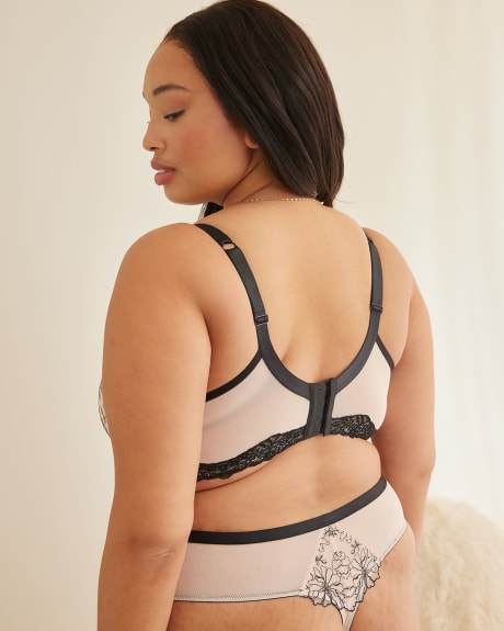 Microfibre Thong with Embroidery - Déesse Collection