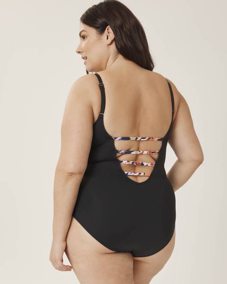 Black Lace-Down One-Piece Swimsuit - Bleu Rod Beattie