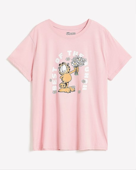 T-shirt License à manches courtes avec imprimé de Garfield