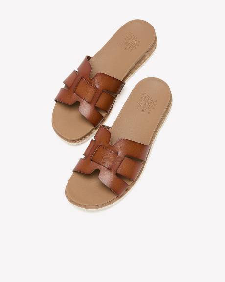 Wide Width, Flat Double-H Strap Sandal - Skechers