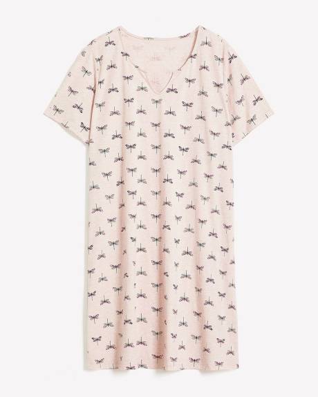 Heather Knit Short-Sleeve Sleepshirt - ti Voglio