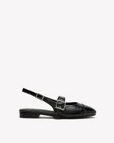 Chaussure à bride avec courroie et boucle, pied très large