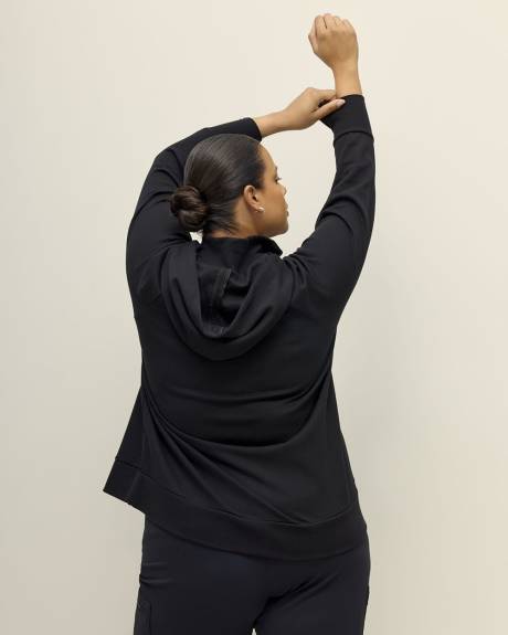 Black Long-Sleeve Hooded Zip Jacket - Active Zone