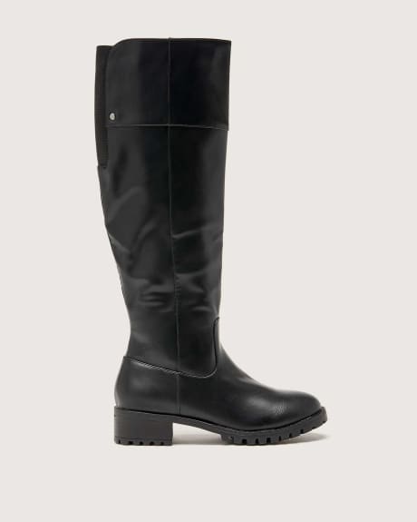 Extra Wide Width Tall Boots With Lug Sole - Addition Elle