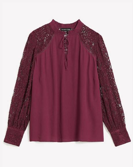 Meredith Shaw x PENN - Long Lace Sleeve Swing Blouse