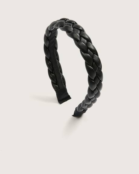 Faux Leather Braided Headband