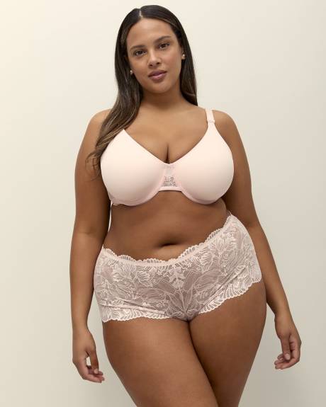 Soutien-gorge rose non doublé avec ailes en dentelle, avec armatures - ti Voglio
