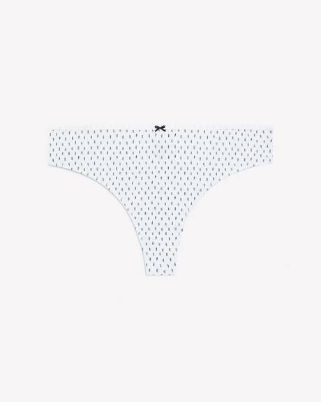 Culotte tanga blanche à petites coches - ti Voglio