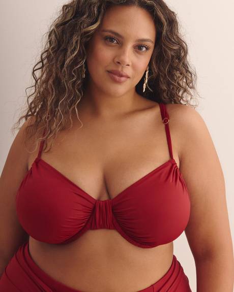 Red Underwire Satin Bikini Top
