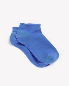 Lettuce-Edge Waffle Knit Ankle Socks