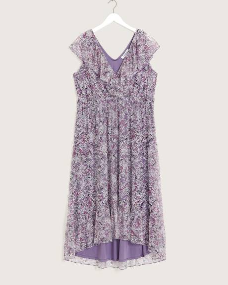 Robe midi cache-coeur fleurie - Addition Elle