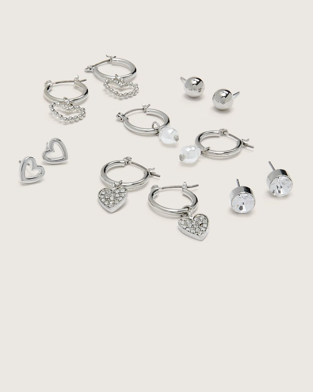 Assorted Valentine Stud and Hoop Earrings, Set of 6 Penningtons