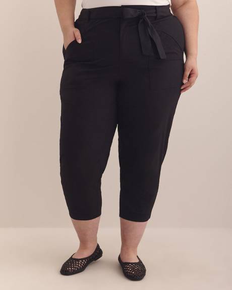 Cotton Cropped Barrel-Leg Pant