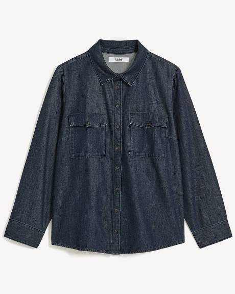 Denim Buttoned Down Utility Shirt