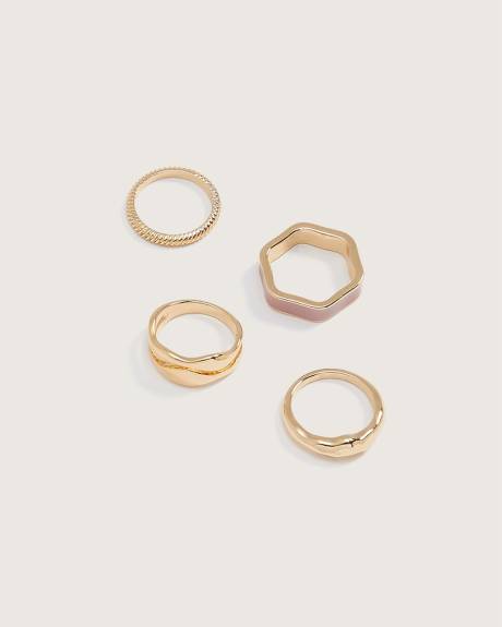 Bagues de formes assorties, ens. de 4