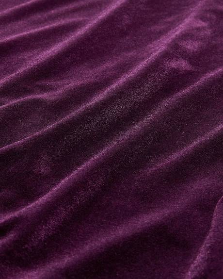 Robe en velours à col en V croisé plissé