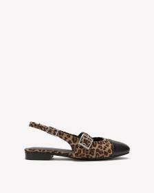Extra Wide Width, Leopard Print Slingback with Strap and Buckle