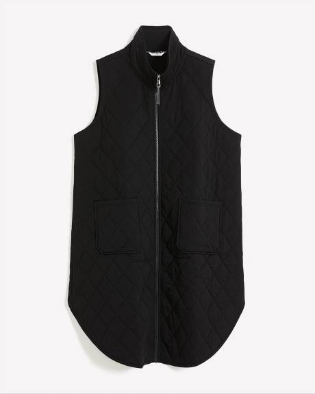 Veste longue matelassée noire avec poches - Active Zone