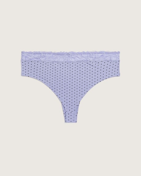 Cheeky Brief with Mini-Heart Print, Lace Waistband and Bow - ti VOGLIO