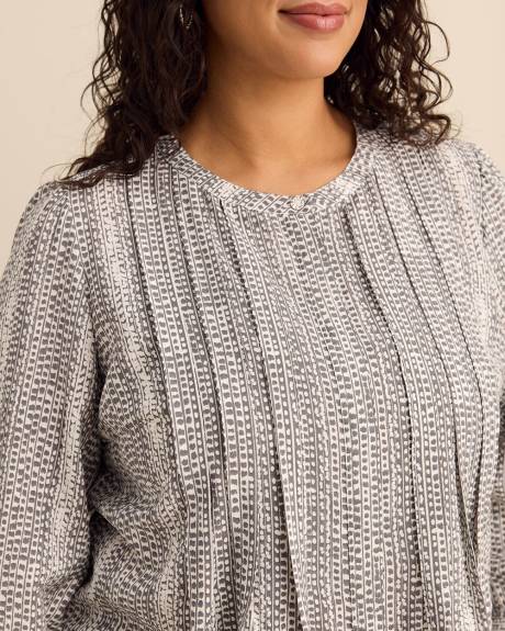 Blouse boutonn&eacute;e &eacute;vas&eacute;e &agrave; larges plis