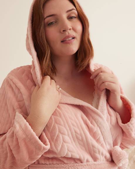 Cable Knit Hooded Robe - ti Voglio