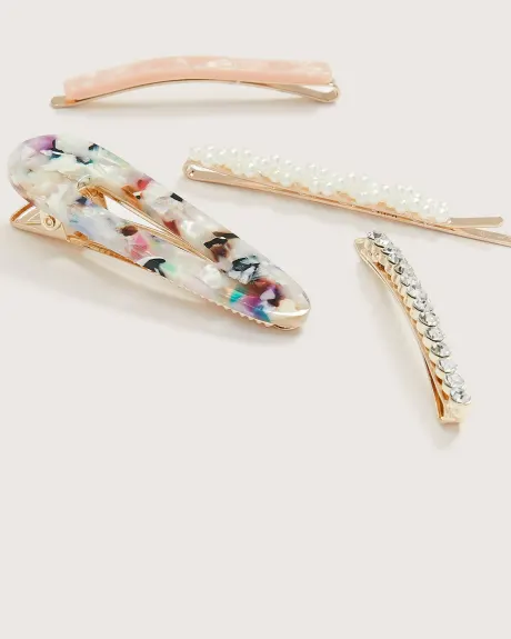Assorted Hair Pins and Barrettes, Set of 4