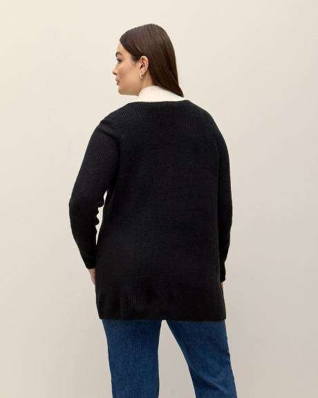 Cardigan tunique en mailles torsadées