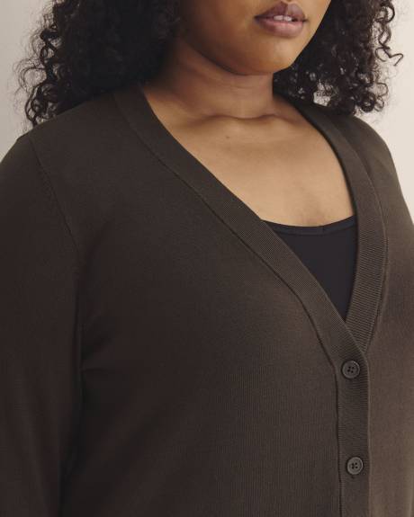 Responsible, Cotton-Blend Tunic Cardigan