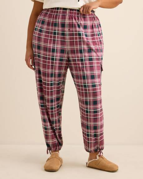 Pantalon cargo de pyjama brossé à carreaux - ti Voglio