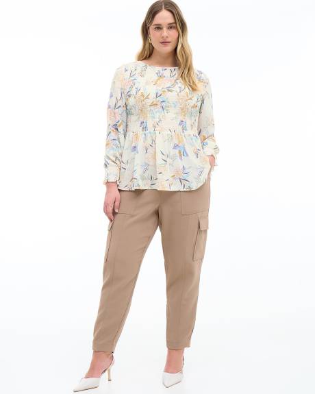 Responsible, Long-Sleeve Smocked Blouse - Addition Elle