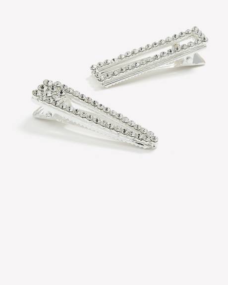 Barrettes à cheveux ornées de pierres scintillantes, ens. de 2