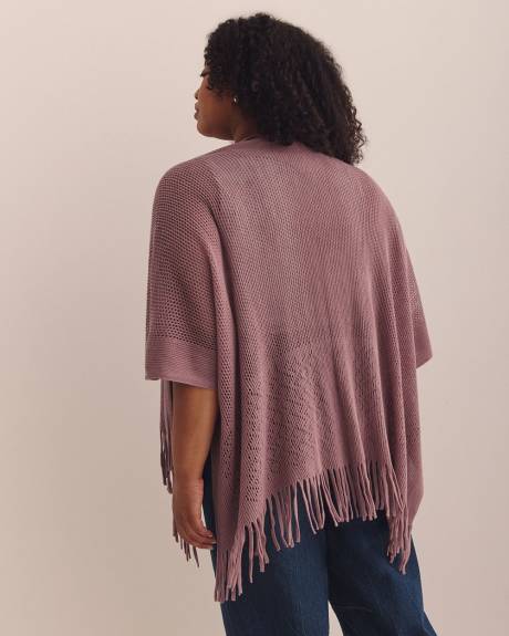 Knitted Pointelle Stitched Cape