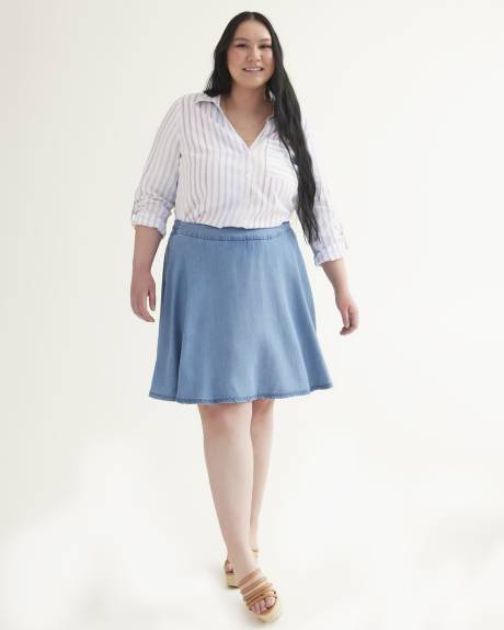 Responsible, Tencel Skater Skort, Medium Wash - d/C JEANS