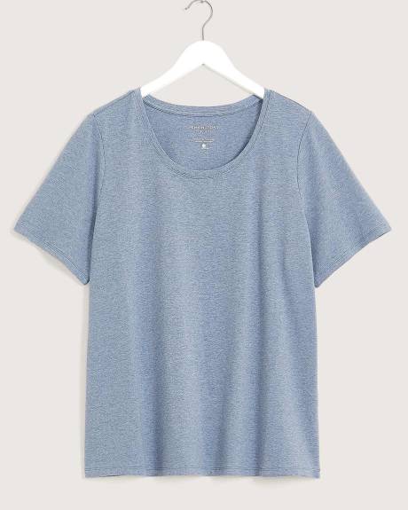 T-shirt à manches courtes et encolure ronde, coupe silhouette