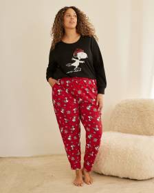 Knit Jogger Pyjama Pant with Snoopy Print - ti Voglio