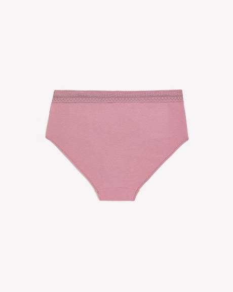 Pink Full Brief with Lace Waist - ti Voglio