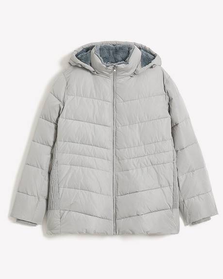 Manteau d'hiver matelassé avec côtés froncés