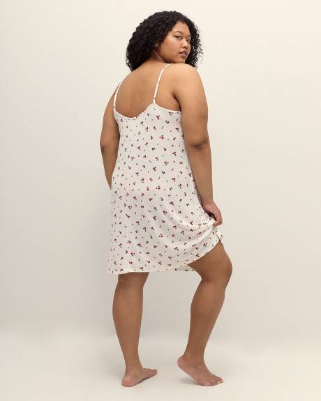 Robe de nuit sans manches en pointelle à motif de cerises - ti Voglio