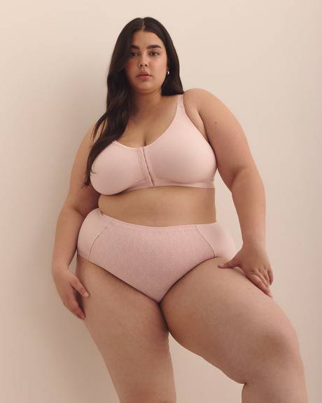Pink Microfibre Brief with Front Lace Panel - ti Voglio