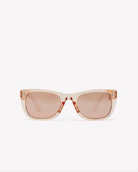 Lunettes de soleil Wayfarer, couleur pêche
