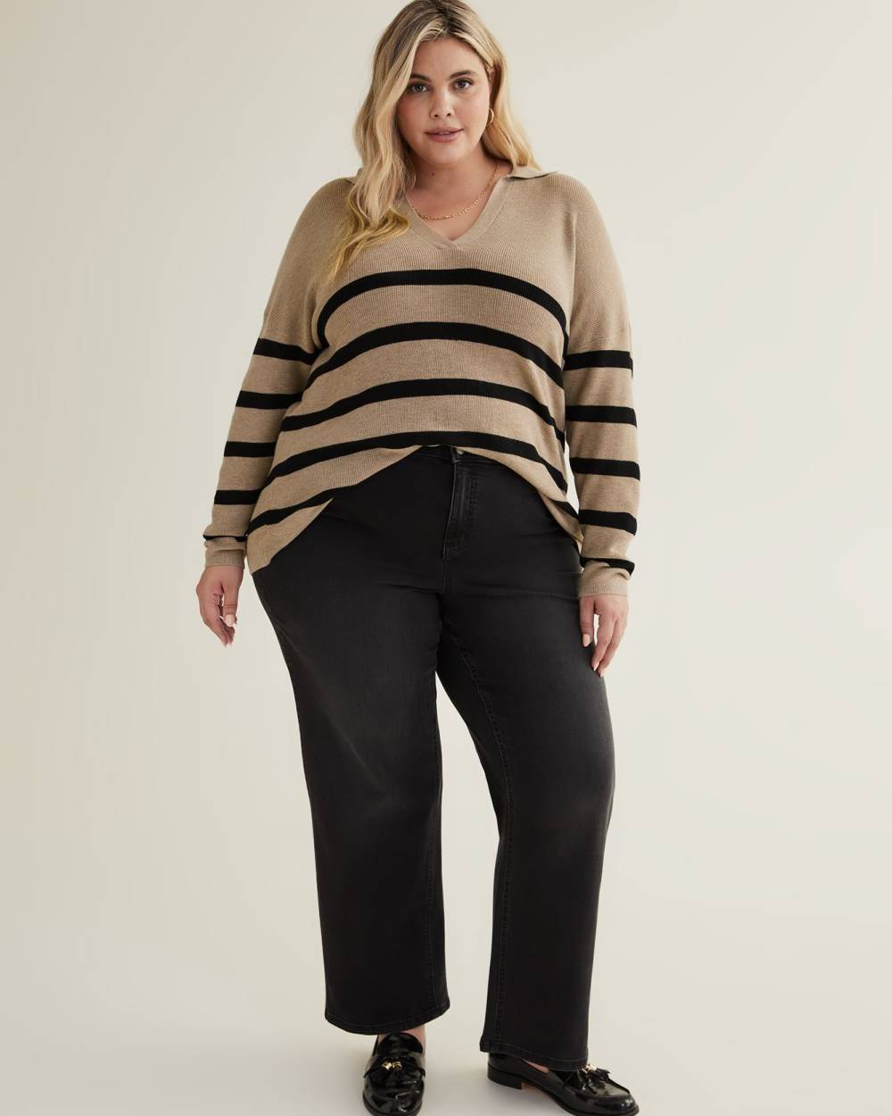 Long-Sleeve Polo Sweater