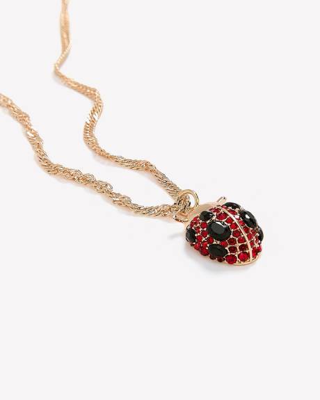 Short Necklace with Beetle Pendant