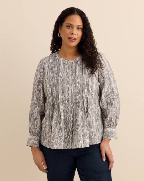 Blouse boutonn&eacute;e &eacute;vas&eacute;e &agrave; larges plis