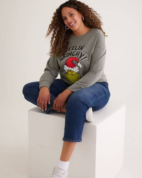 Pull à col rond avec imprimé du Grinch